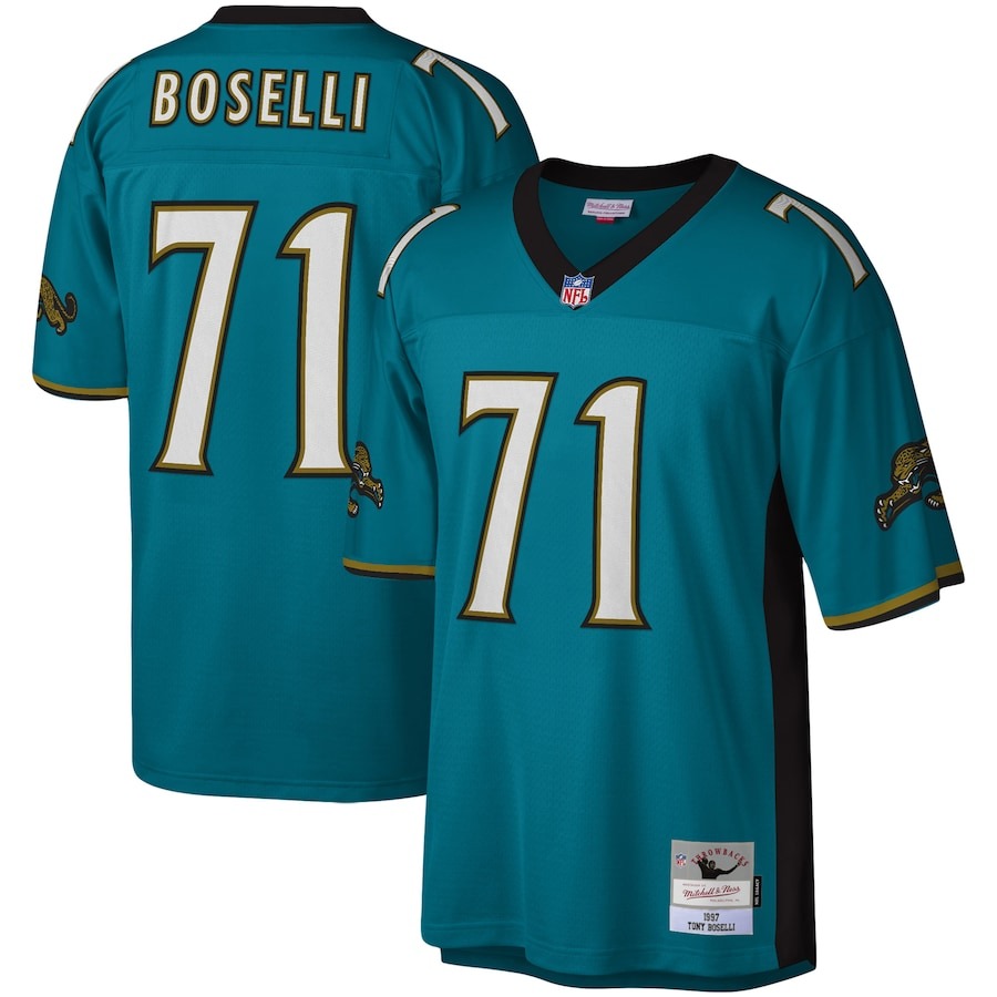 Men's Jacksonville Jaguars Tony Boselli Mitchell & Ness Teal Legacy Replica Jersey - ujerseystore