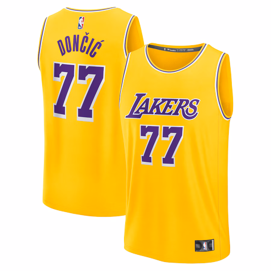 Youth Los Angeles Lakers Luka Dončić Fanatics Gold Fast Break Replica Player Jersey - ujerseystore