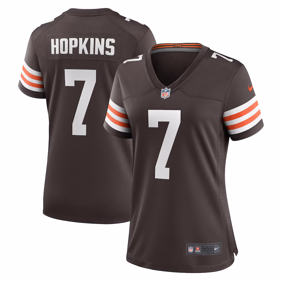 Women's Cleveland Browns Dustin Hopkins Nike  Brown Team Game Jersey - ujerseystore