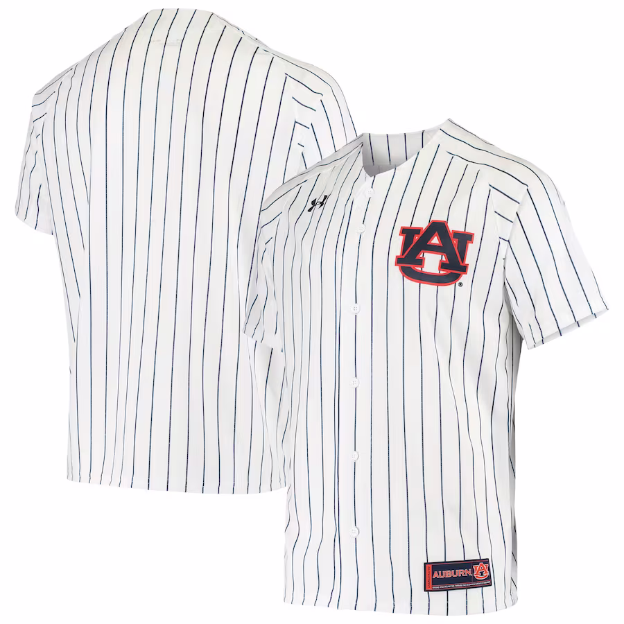 Auburn Tigers Under Armour Replica Performance Baseball Jersey - White - ujerseystore