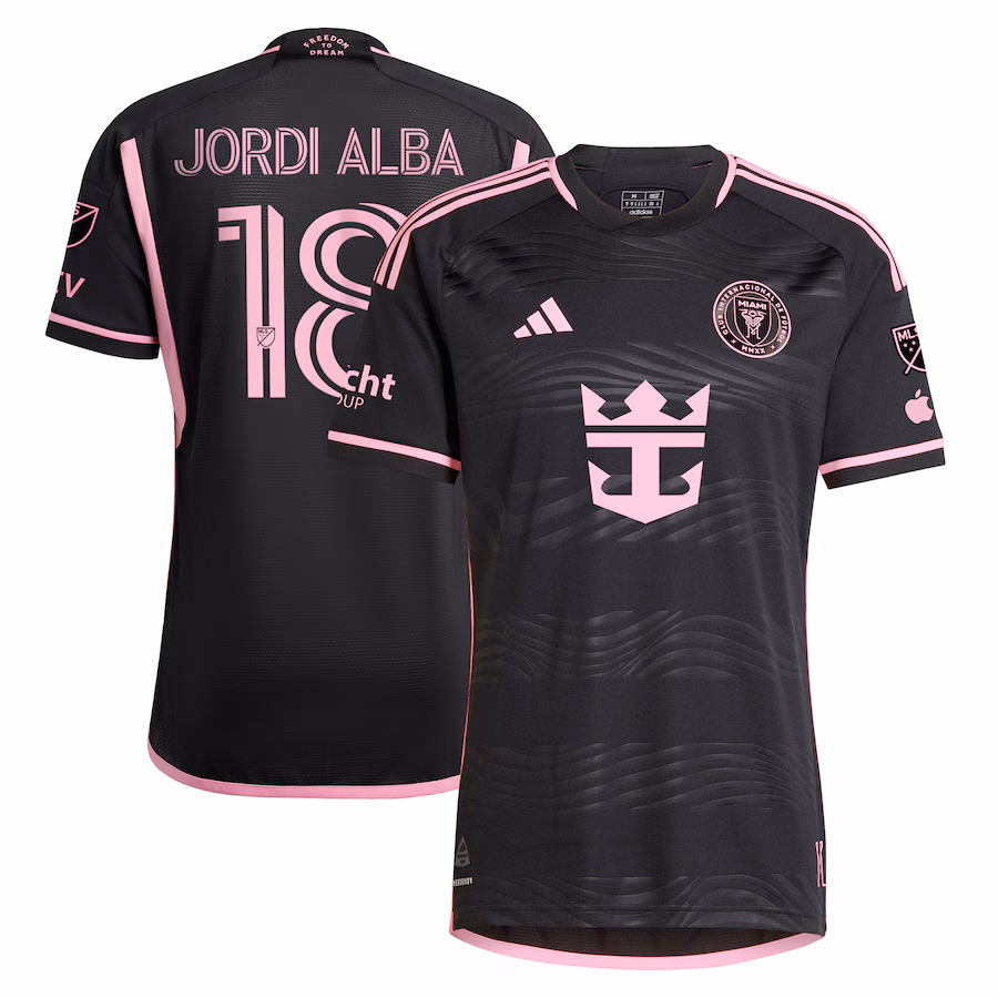 Men's Inter Miami CF Jordi Alba Ramos adidas Black 2024 La Noche Authentic Player Jersey - ujerseystore