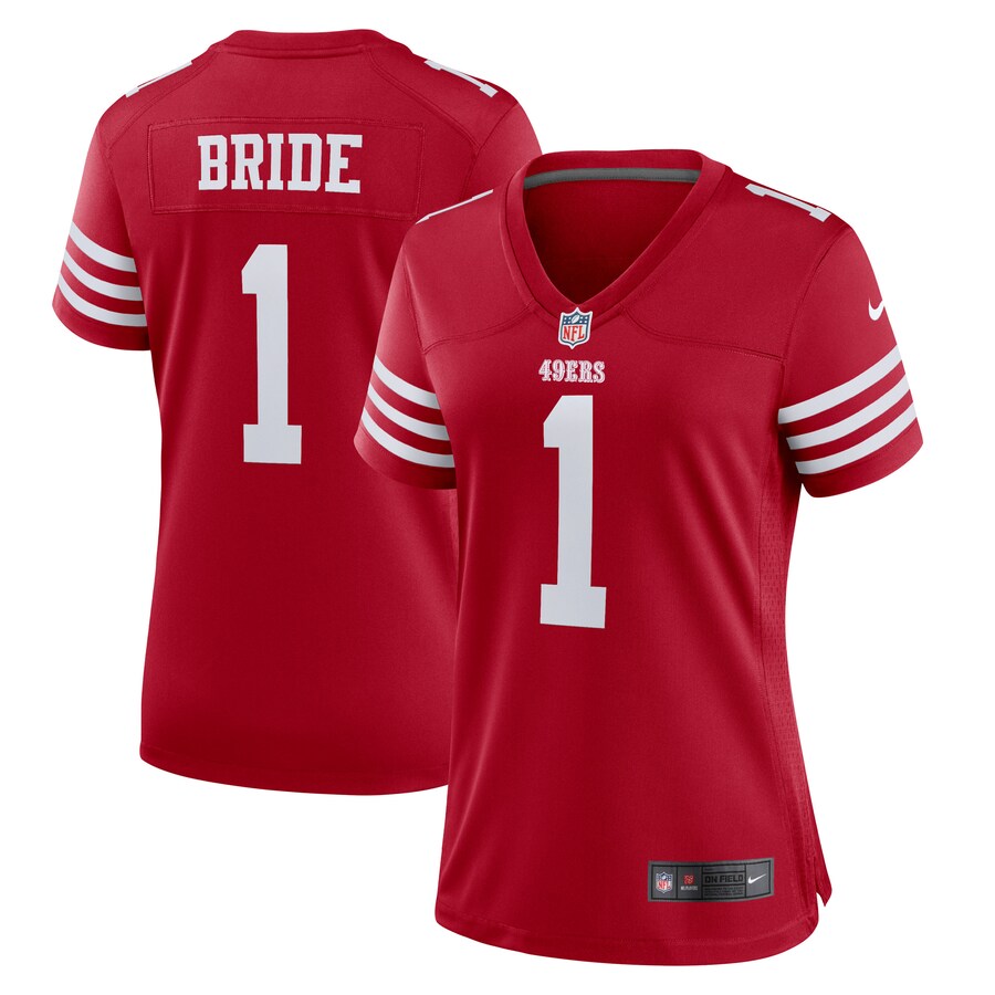 Women's San Francisco 49ers Number 1 Bride Nike Scarlet Game Jersey - ujerseystore