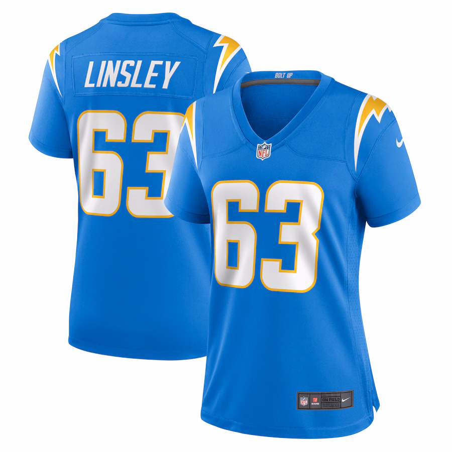 Women's Los Angeles Chargers Corey Linsley Nike Powder Blue Game Player Jersey - ujerseystore