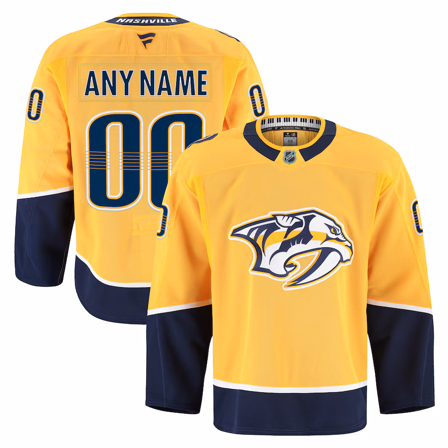 Men's Nashville Predators Fanatics Gold Home Authentic Pro Custom Jersey - ujerseystore