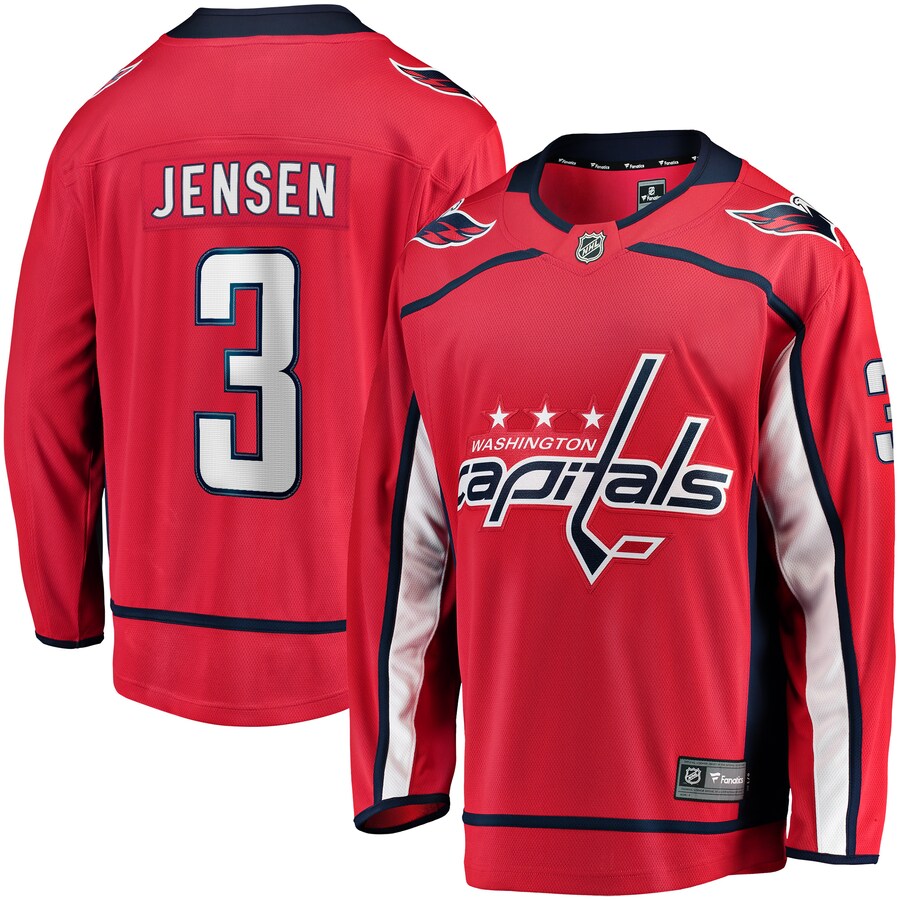 Men's Washington Capitals Nick Jensen Fanatics Branded Red Replica Player Jersey - ujerseystore