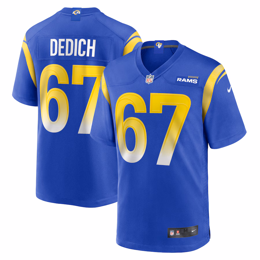 Men's Los Angeles Rams Justin Dedich Nike  Royal Game Jersey - ujerseystore