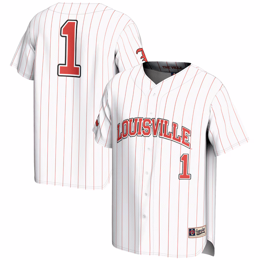 Youth GameDay Greats #1 White Louisville Cardinals Lightweight Baseball Fashion Jersey - ujerseystore