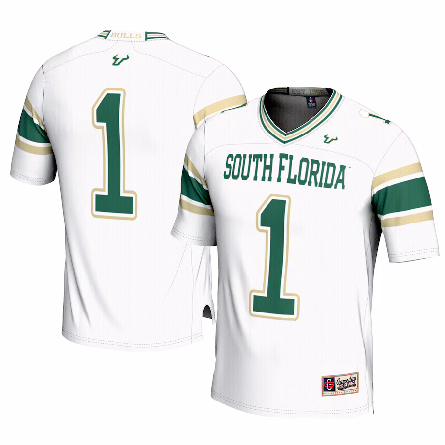 Men's GameDay Greats #1 White South Florida Bulls Football Jersey - ujerseystore