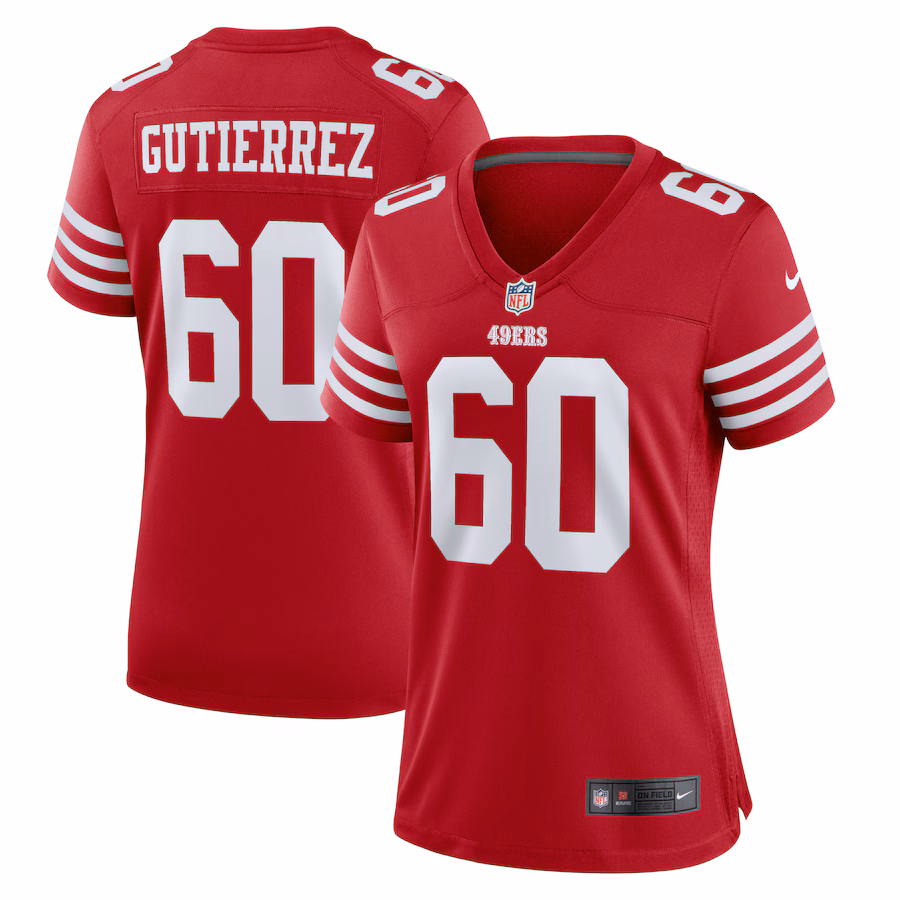 Women's San Francisco 49ers Sebastian Gutierrez Nike  Scarlet Team Game Jersey - ujerseystore