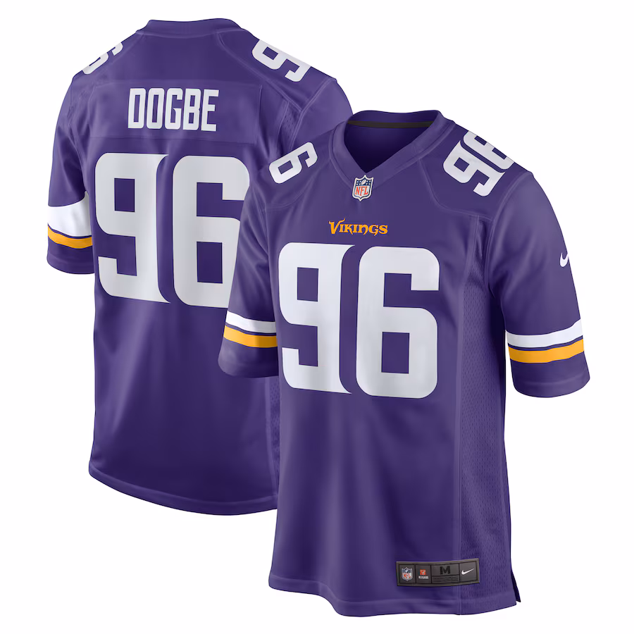 Men's Minnesota Vikings Michael Dogbe Nike  Purple Team Game Jersey - ujerseystore