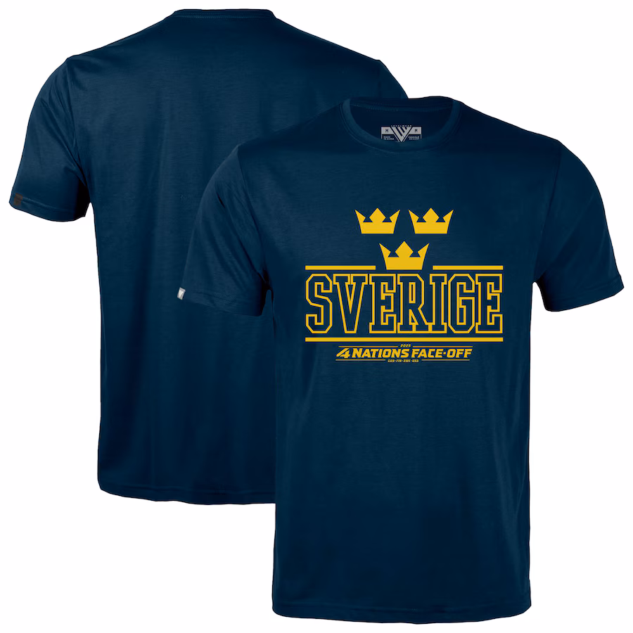 Men's Sweden Levelwear Navy 2025 4 Nations Face-Off Richmond T-Shirt - ujerseystore