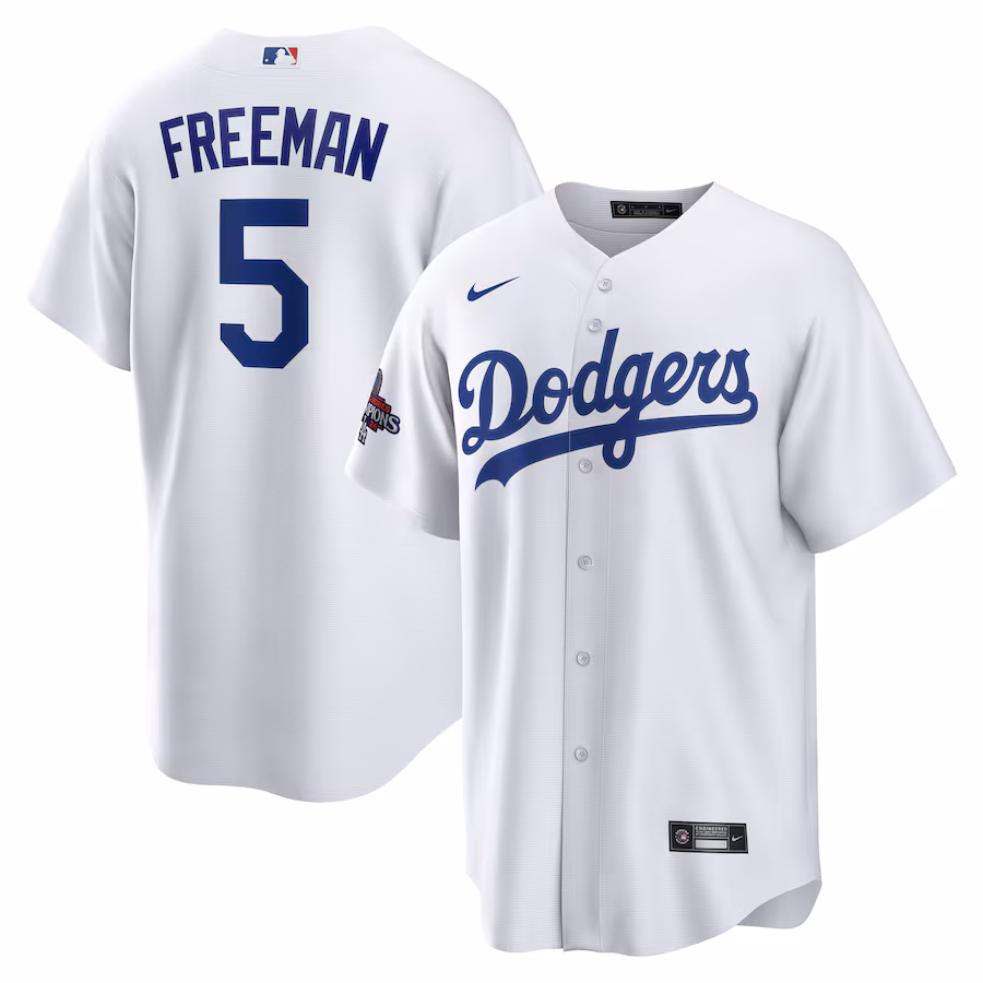 Men's Los Angeles Dodgers Freddie Freeman Nike White 2024 World Series Champions Home Replica Player Jersey - ujerseystore