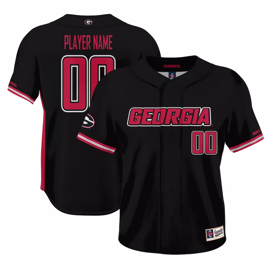 Georgia Bulldogs GameDay Greats NIL Pick-A-Player Lightweight Baseball Jersey - Black - ujerseystore