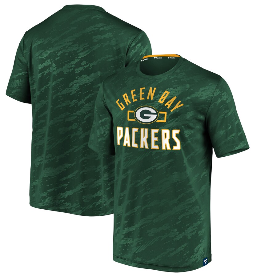 Men's Green Bay Packers Fanatics Green Iconic Defender Stealth Arc T-Shirt - ujerseystore