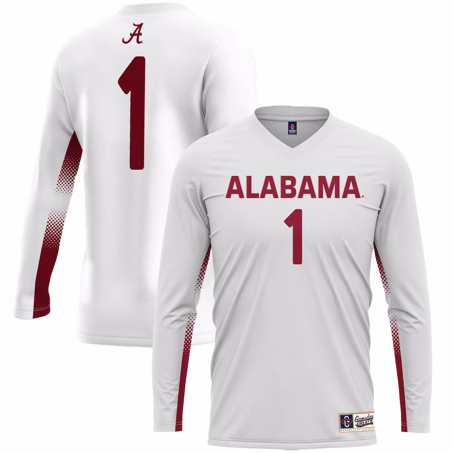 #1 Alabama Crimson Tide GameDay Greats Youth Lightweight Volleyball Fashion Jersey – White - ujerseystore