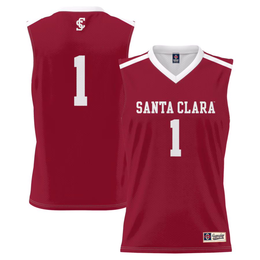 Youth GameDay Greats #1 Maroon Santa Clara Broncos Lightweight Basketball Jersey - ujerseystore