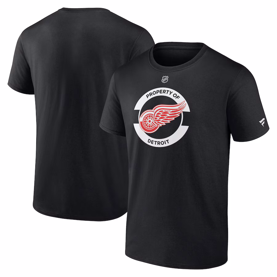 Men's Detroit Red Wings Fanatics Black Authentic Pro Core Secondary T-Shirt - ujerseystore