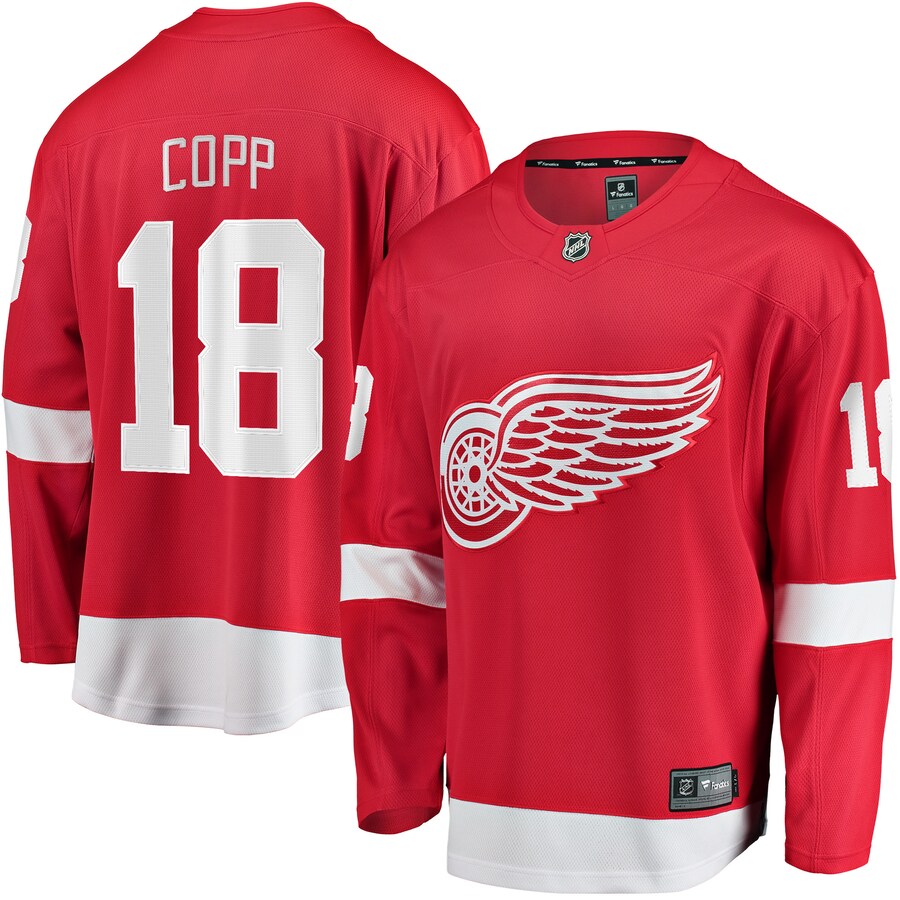 Men's Detroit Red Wings Andrew Copp Fanatics Branded Red Home Breakaway Player Jersey - ujerseystore