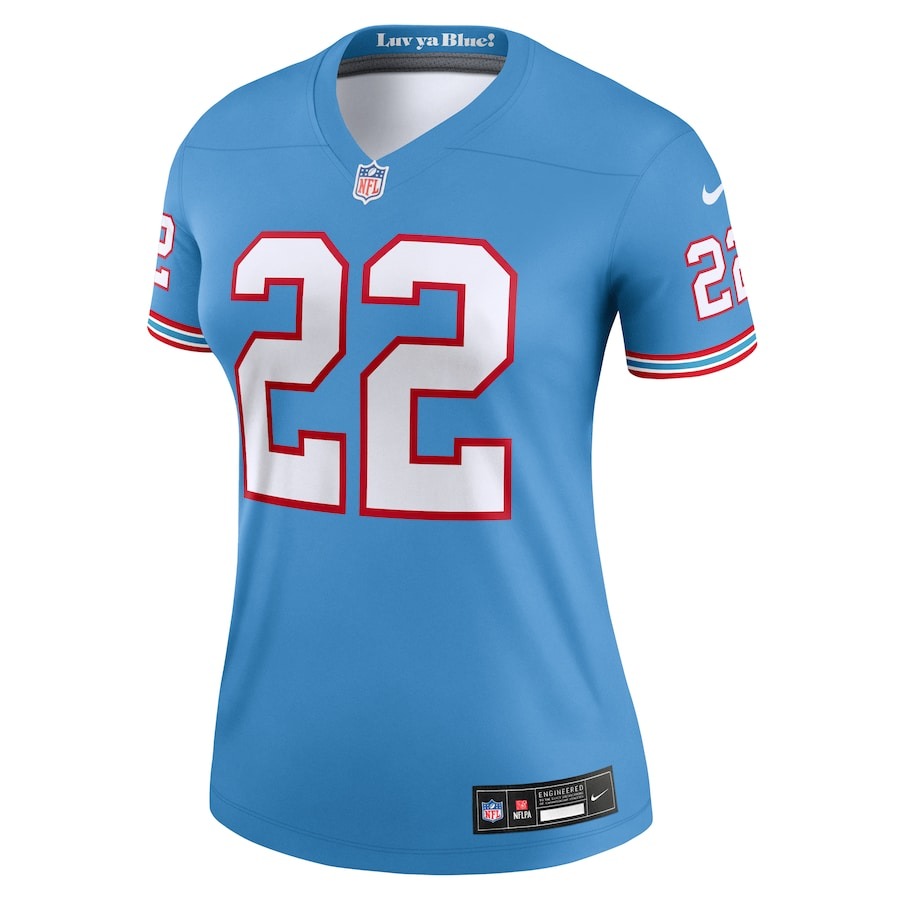 Women's Tennessee Titans Derrick Henry Nike Light Blue Oilers Throwback Legend Jersey - ujerseystore