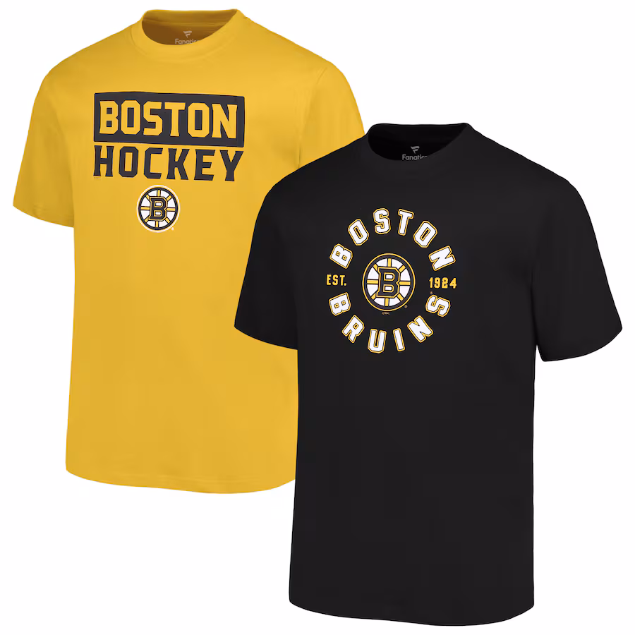 Men's Boston Bruins Fanatics Big & Tall 2-Pack T-Shirt Set - ujerseystore