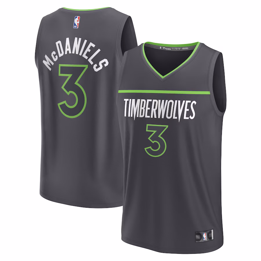 Youth Minnesota Timberwolves Jaden McDaniels Fanatics Black Fast Break Replica Player Jersey - Statement Edition - ujerseystore