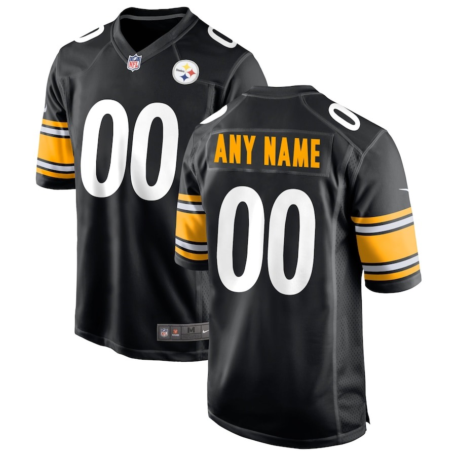 Men's Pittsburgh Steelers Nike Black Custom Game Jersey - ujerseystore