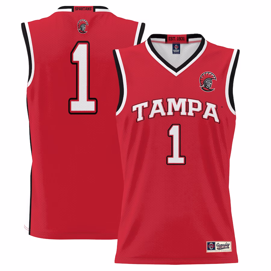 #1  Tampa Spartans GameDay Greats  Lightweight Basketball Jersey - Red - ujerseystore