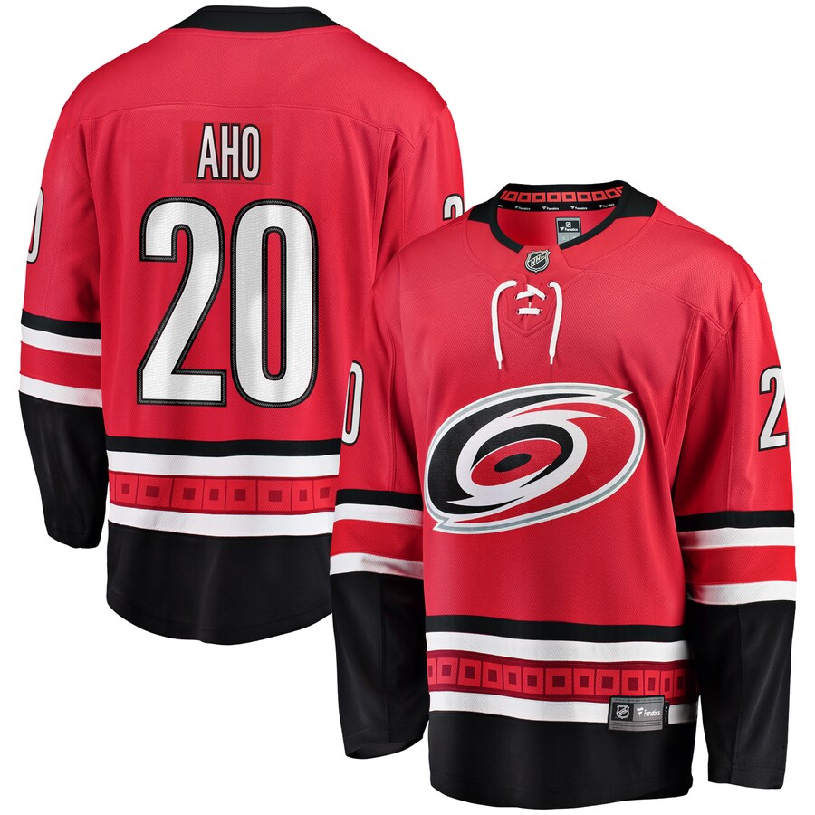 Men's Carolina Hurricanes Sebastian Aho Fanatics Branded Red Alternate Premier Breakaway Player Jersey - ujerseystore