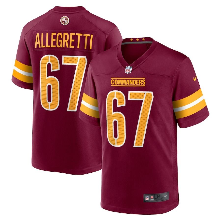 Men's Washington Commanders Nick Allegretti Nike  Burgundy  Game Jersey - ujerseystore