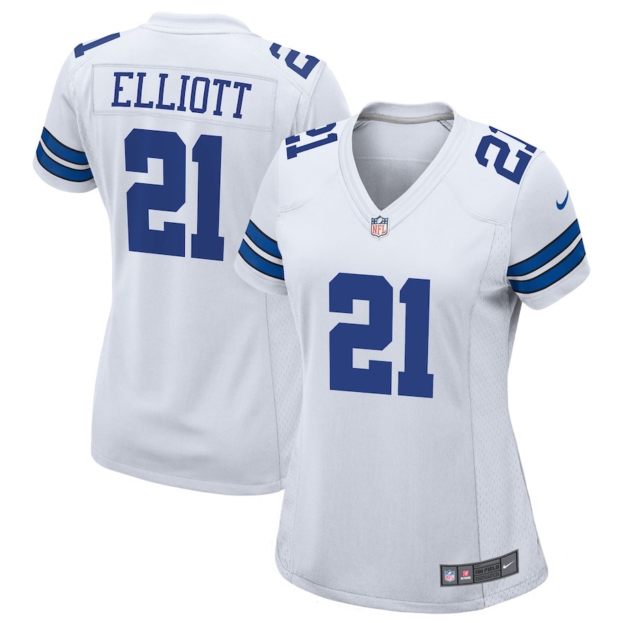 Women's Dallas Cowboys Ezekiel Elliott Nike White Team Game Jersey - ujerseystore