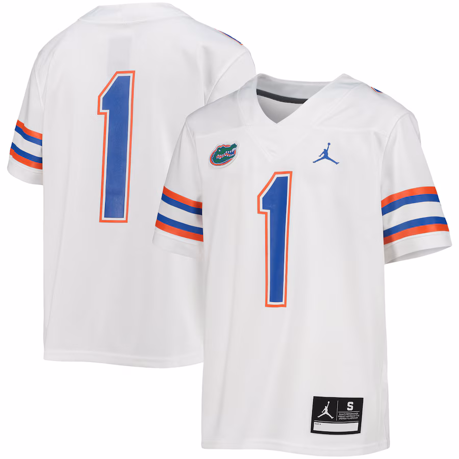 #1 Florida Gators Jordan Brand Youth Untouchable Football Team Jersey - White - ujerseystore
