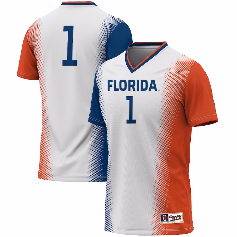 #1 Florida Gators GameDay Greats Unisex  Lightweight Women's Soccer Jersey - White - ujerseystore