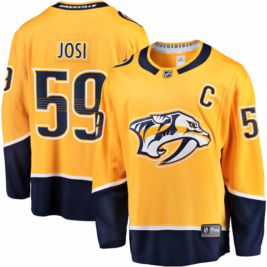 Men's Nashville Predators Roman Josi Fanatics Gold Home Breakaway Jersey - ujerseystore