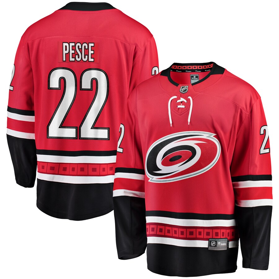 Men's Carolina Hurricanes Brett Pesce Fanatics Branded Red Alternate Breakaway Player Jersey - ujerseystore