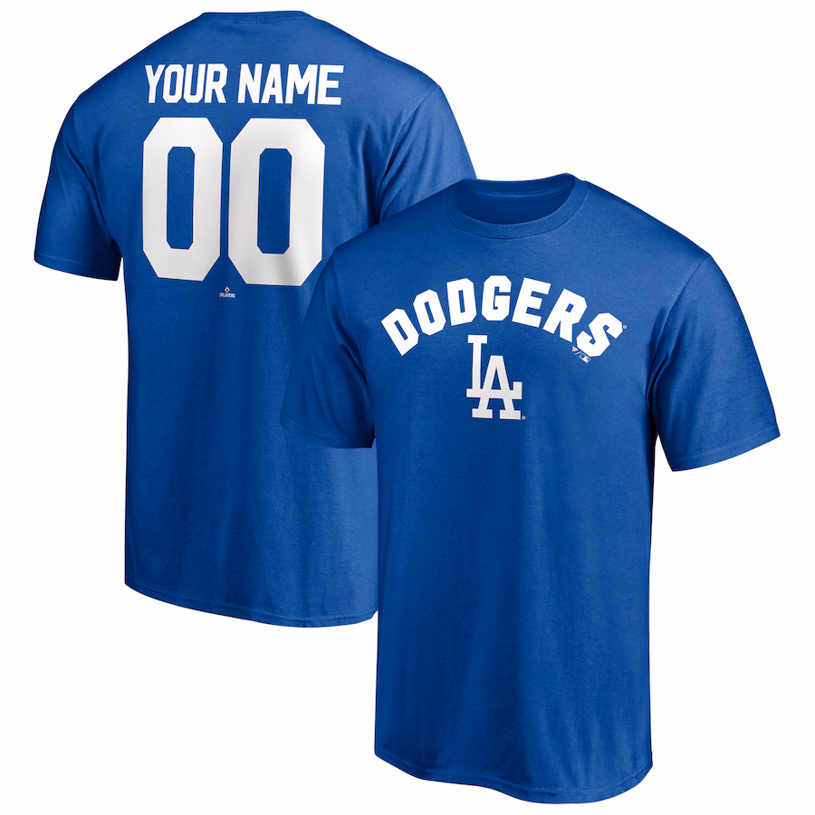 Men's Los Angeles Dodgers Royal Personalized Team Winning Streak Name & Number T-Shirt - ujerseystore