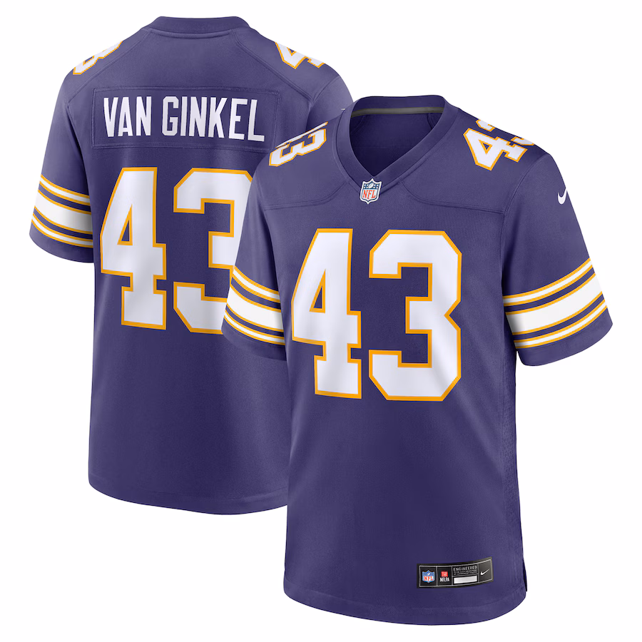 Men's Minnesota Vikings Andrew Van Ginkel Nike Purple Alternate Game Jersey - ujerseystore