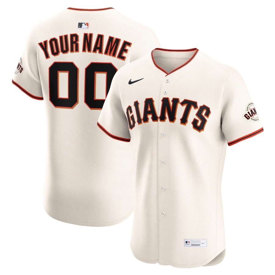 Men's San Francisco Giants Nike Cream Home Elite Custom Jersey - ujerseystore