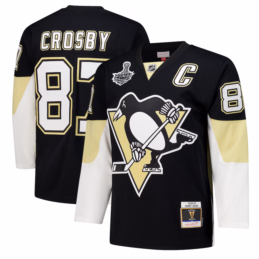Men's Pittsburgh Penguins Sidney Crosby Black 2008-09 Power Play Jersey - ujerseystore