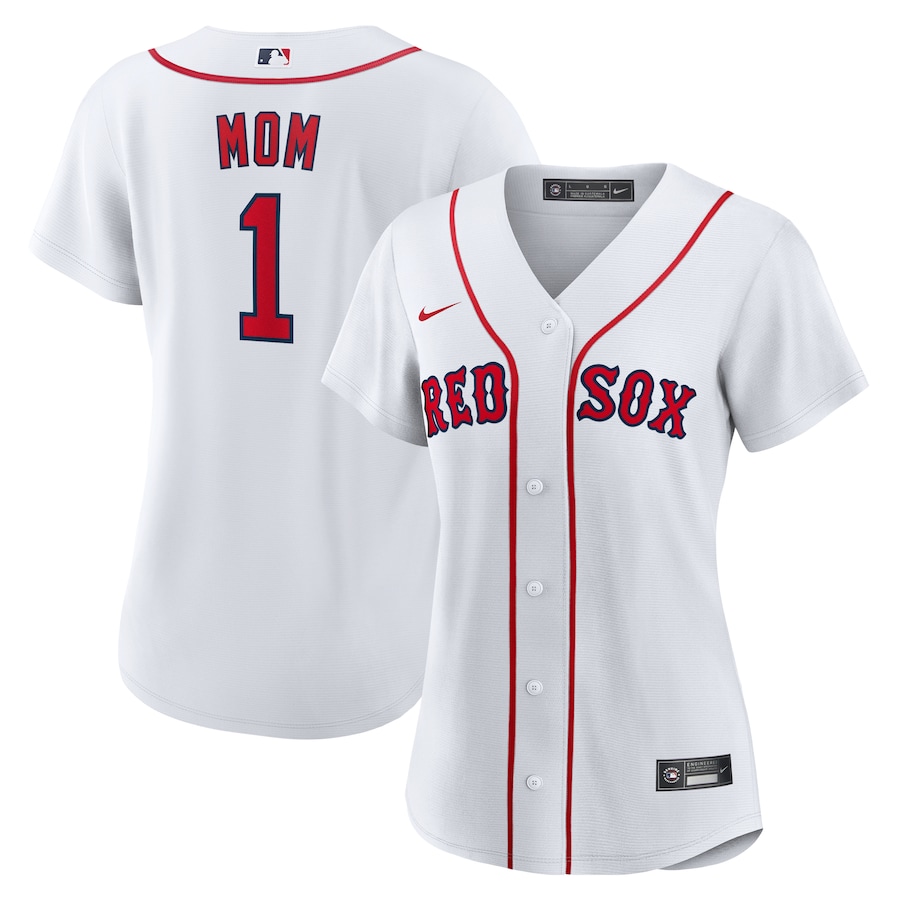 Women's Boston Red Sox Nike White #1 Mom Home Replica Jersey - ujerseystore