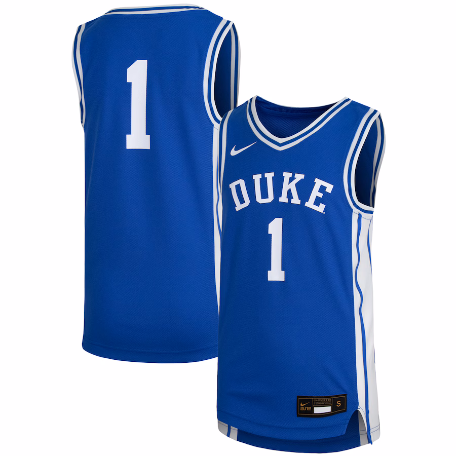 Youth Nike #1 Royal Duke Blue Devils Replica Team Basketball Jersey - ujerseystore