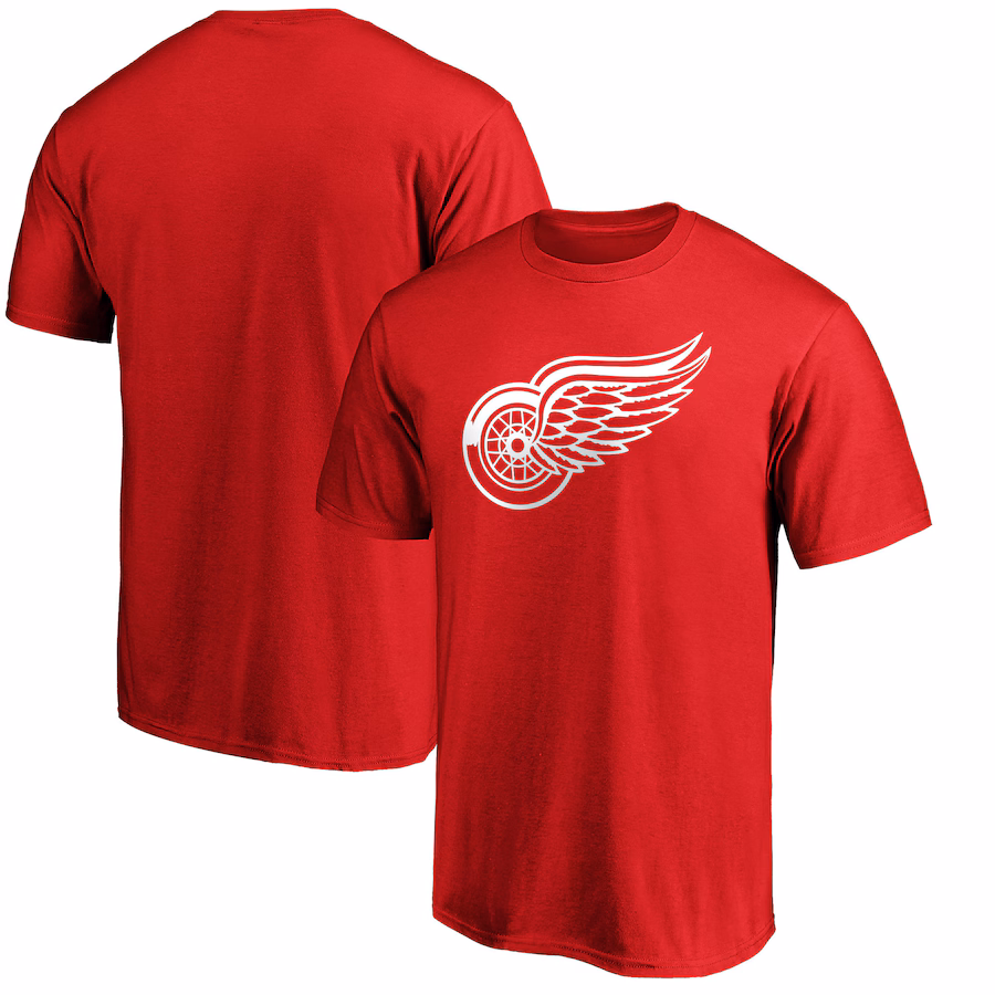 Men's Detroit Red Wings Red Primary Logo Team T-Shirt - ujerseystore