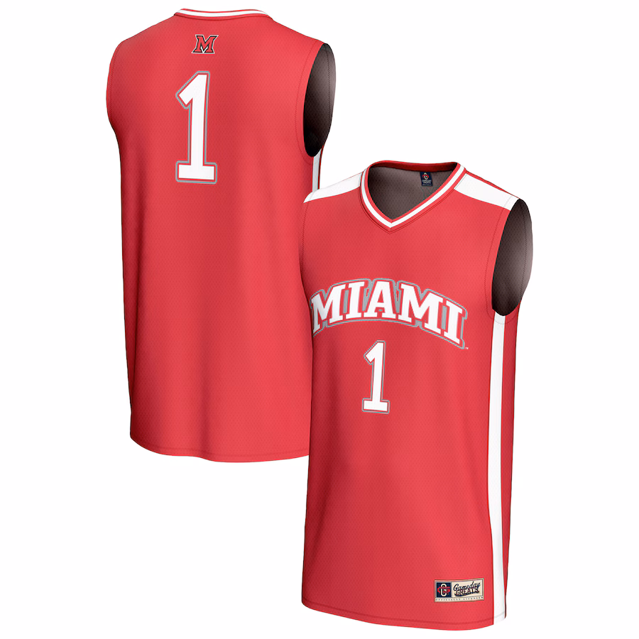 Youth GameDay Greats #1 Red Miami University RedHawks Lightweight Collegiate Basketball Fashion Jersey - ujerseystore
