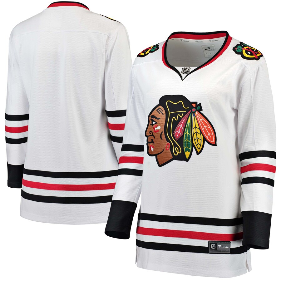 Women's Chicago Blackhawks Fanatics Branded White Away Breakaway Jersey - ujerseystore
