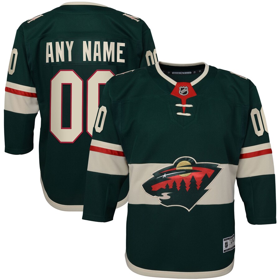 Youth Minnesota Wild Green Home Premier Custom Jersey - ujerseystore