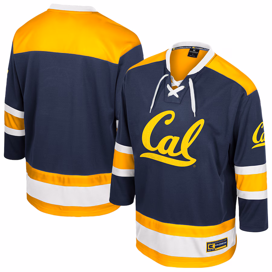 Men's Colosseum  Navy Cal Bears Athletic Machine Fashion Hockey Jersey - ujerseystore