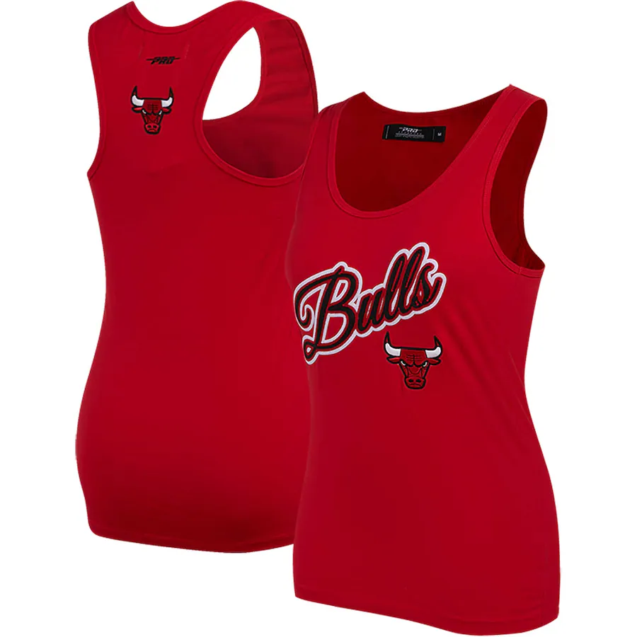 Women's Chicago Bulls  Pro Standard Red Script Tank Top - ujerseystore