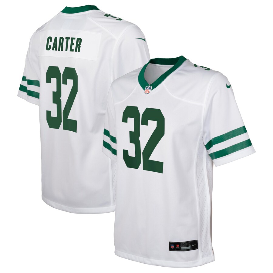 Youth New York Jets Michael Carter Nike Legacy White Game Jersey - ujerseystore