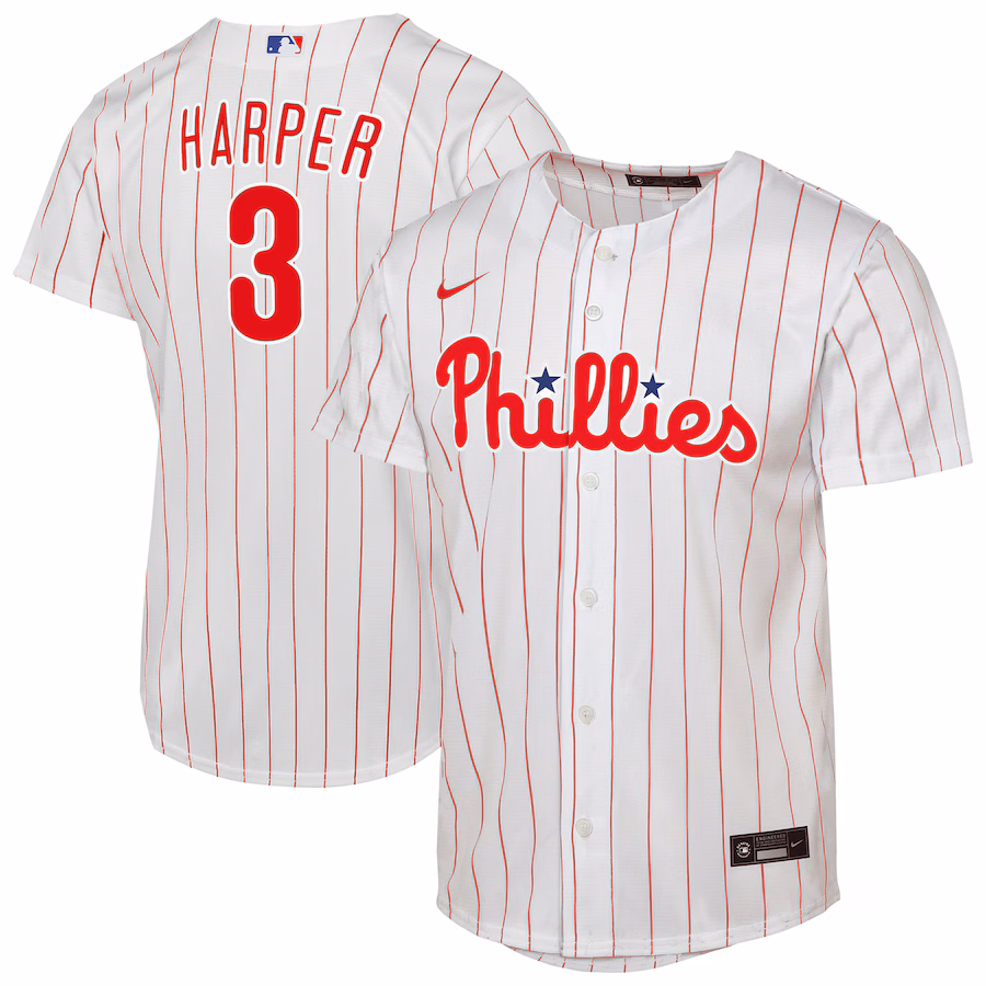 Youth Philadelphia Phillies Bryce Harper Nike White Home Replica Player Jersey - ujerseystore
