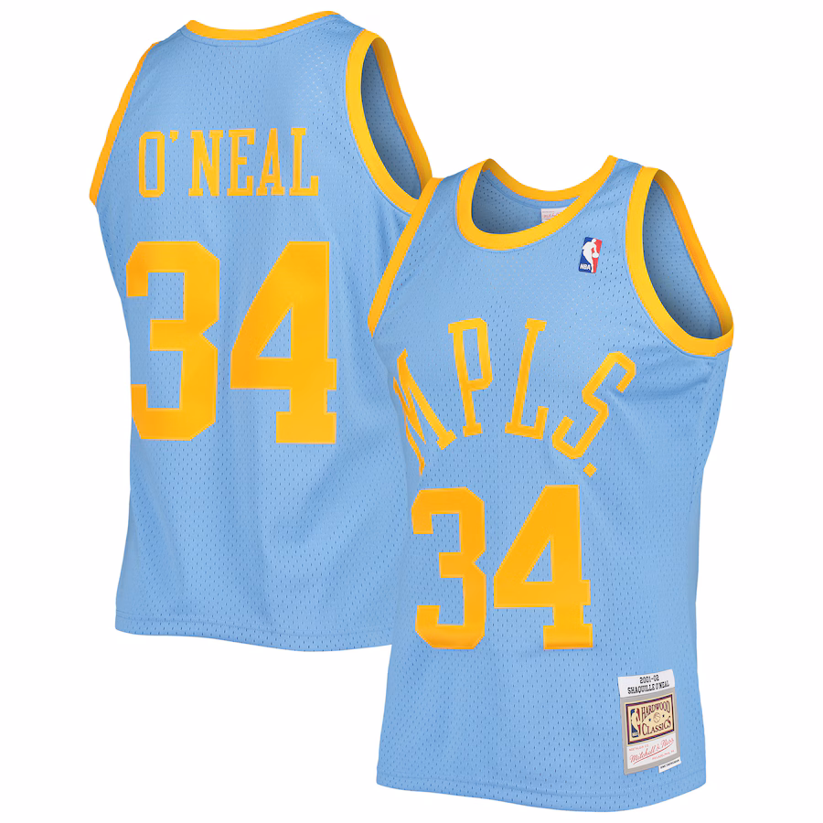 Men's Los Angeles Lakers Shaquille O'Neal Mitchell & Ness Powder Blue 2001/02 Hardwood Classics Swingman Jersey - ujerseystore