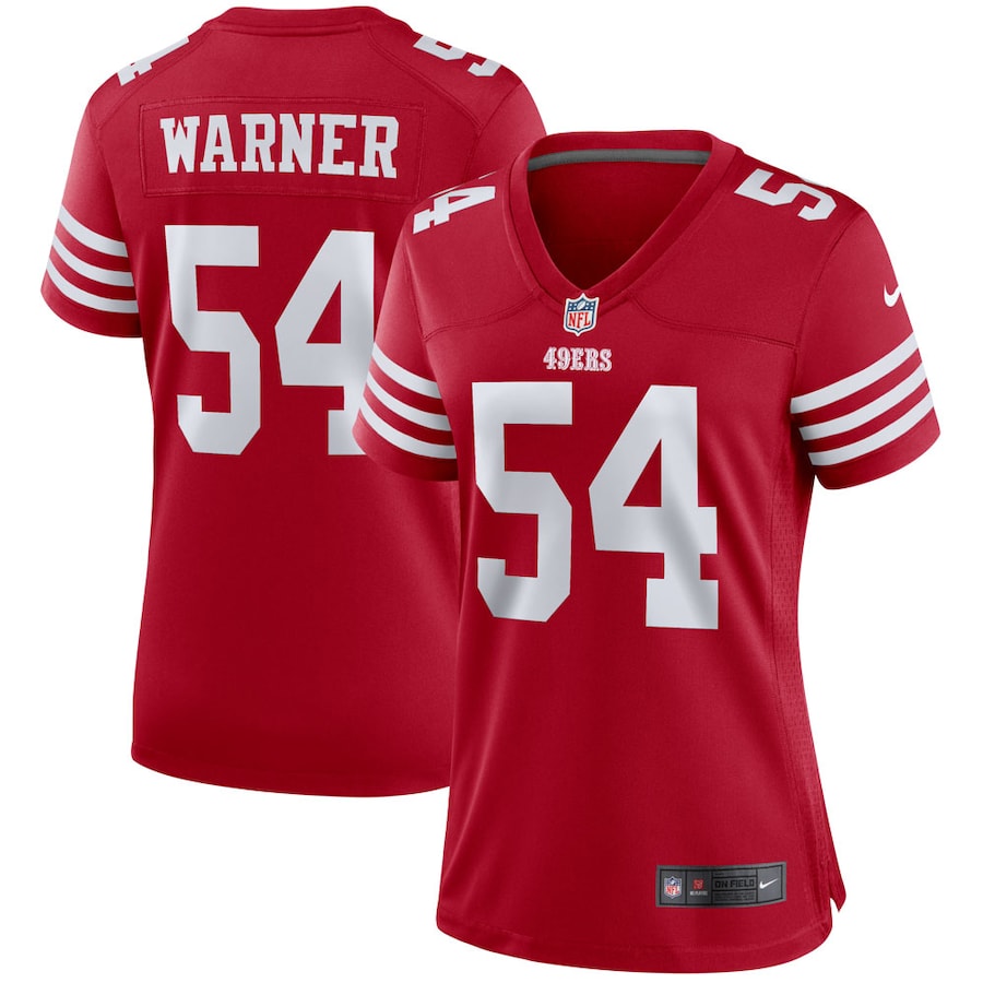 Women's San Francisco 49ers Fred Warner Nike Scarlet Player Jersey - ujerseystore